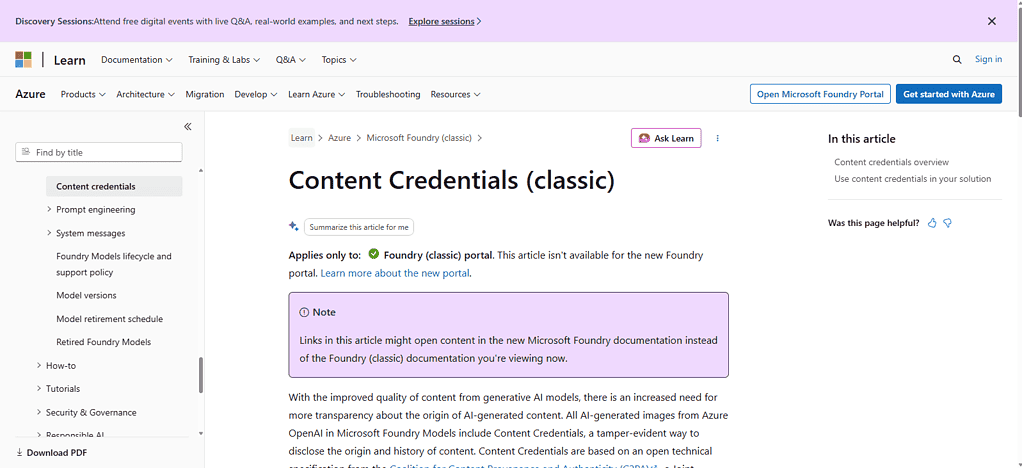 Microsoft ecosystem of content credentials