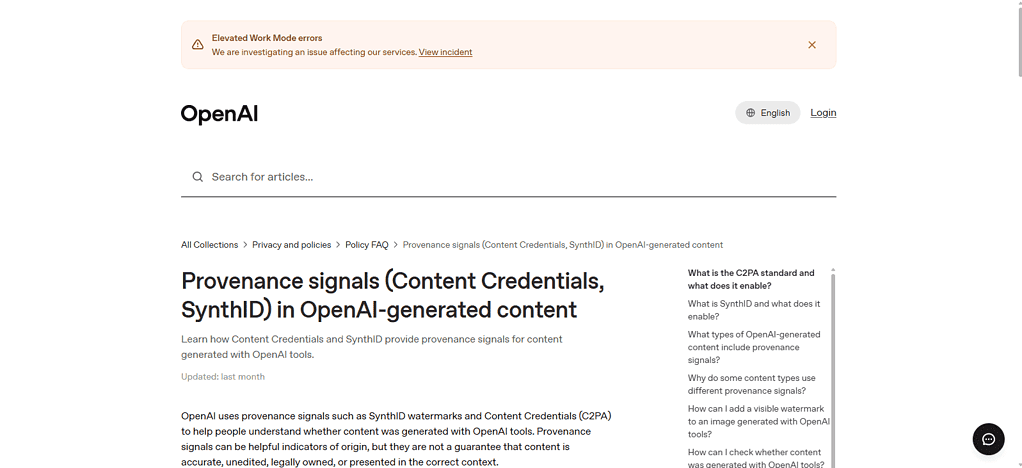 OpenAI Content Credentials Integration