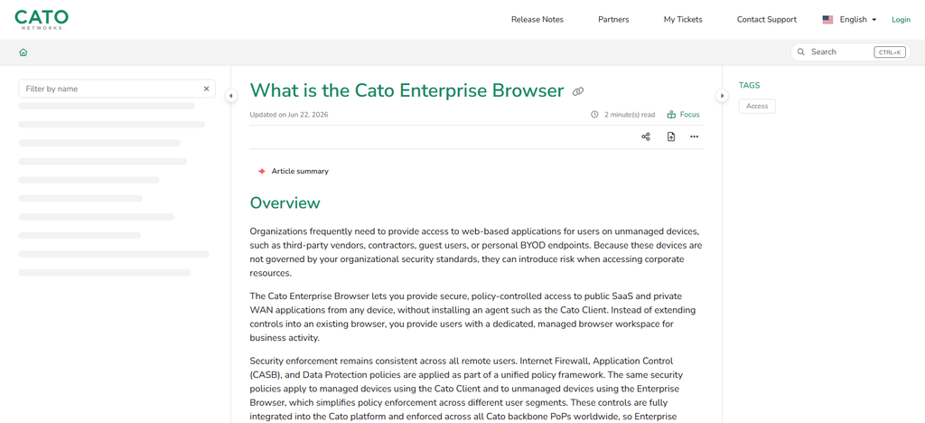 Cato Enterprise Browser