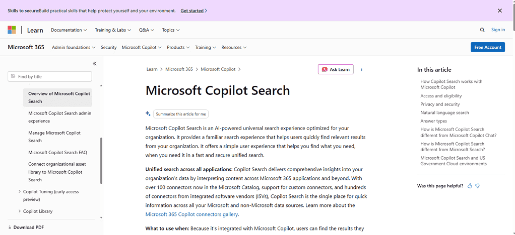 Microsoft 365 Copilot/Copilot Search